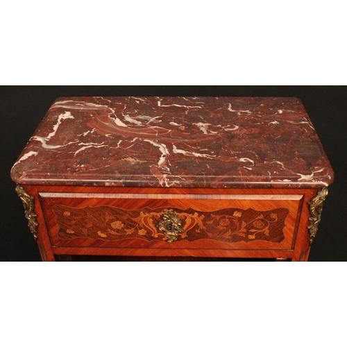 1349 - A 19th century French Louis XV Revival kingwood, rosewood and marquetry secretaire a abbattant, ross... 