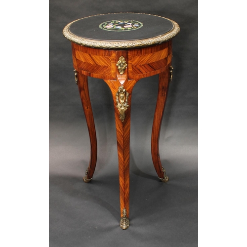 1367 - A 19th century Italian Grand Tour micro mosaic and gilt metal mounted centre table, the top inlaid w... 