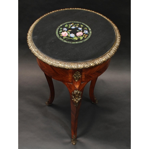 1367 - A 19th century Italian Grand Tour micro mosaic and gilt metal mounted centre table, the top inlaid w... 