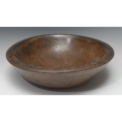 1402 - A 19th century turned sycamore bowl, 43cm diam