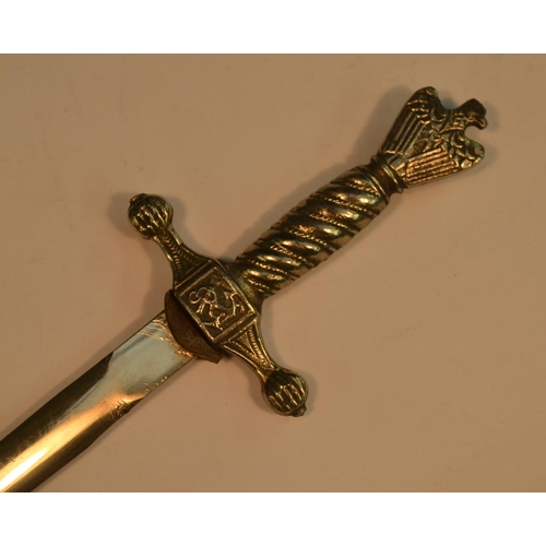 1568 - A German novelty letter knife, as a Kriegsmarine dagger, 21.5cm long