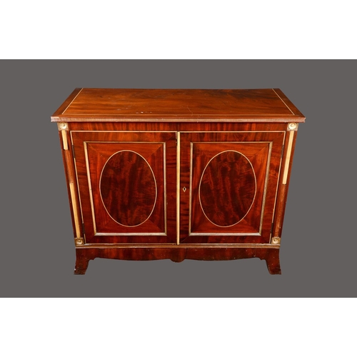 2073 - A 19th century mahogany and parcel-gilt collector's cabinet, moulded rectangular top above a pair of... 