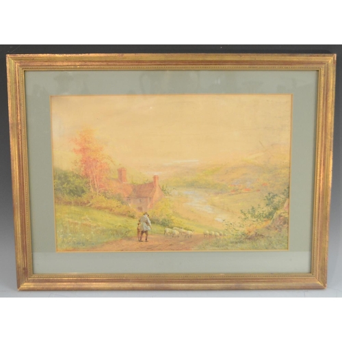 390 - Horace Hammond (1842-1926) The Long Drive Home signed with his pseudonym: H. Murray, watercolour, 30... 