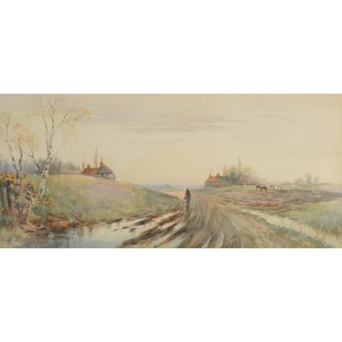 391 - Henry John Yeend King R.B.A. (1855-1924)  A Ploughman's Lot  signed, inscribed mount, watercolour, 1... 