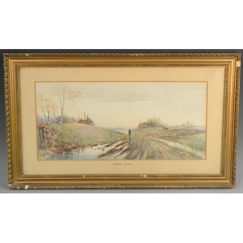 391 - Henry John Yeend King R.B.A. (1855-1924)  A Ploughman's Lot  signed, inscribed mount, watercolour, 1... 