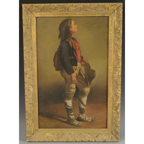 450 - Jeanne Dubois (French, 19th century) An Itinerant Tyrolean signed, oil, 47.5cm x 30cm