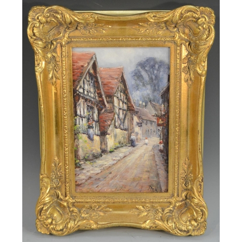 462 - J.M. Krause (late 19th/early 20th century) Whispering Street, Bewdley, Worcestershire monogrammed, f... 