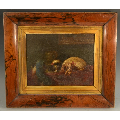 482 - English School (first-second quarter, 19th century) A Pair of Resting Spaniels oil on board, 16cm x ... 