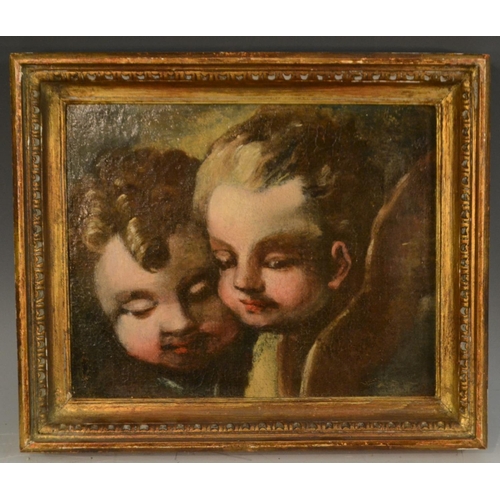 485 - Italian School (late 17th/early 18th century) A pair of Putti, head-and-shoulder length oil on canva... 