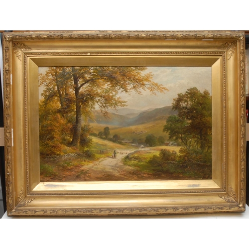 522 - George Turner (1841-1910) Near Grindleford Bridge, Derbyshire signed, further signed, titled and dat... 