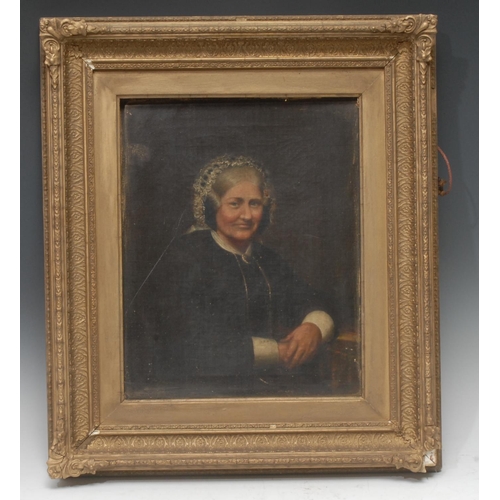 550 - English School (19th century) Elderly Victorian Lady oil on canvas, 30cm x 39cm