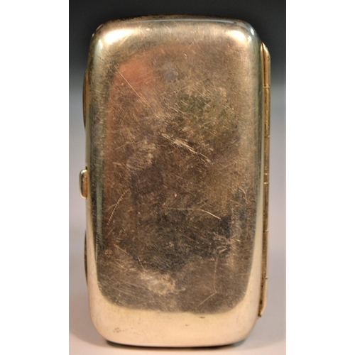 817 - A Victorian silver rounded rectangular cheroot case, hinged cover, 8cm long, King & Son, London 1885