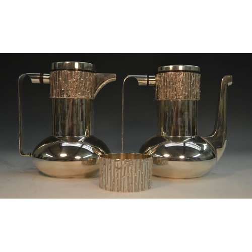 894 - Brian Asquith (1930 - 2008) - an Elizabeth II silver three piece cafe au lait service, comprising co... 