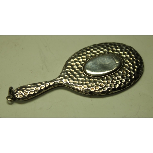 5168 - A miniature silver hand mirror, Birmingham 1904, 7cm long