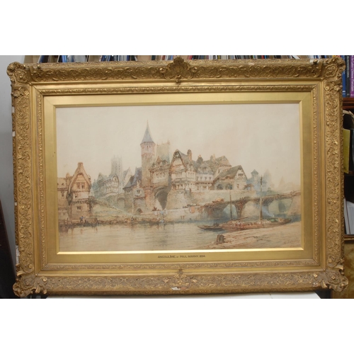 447 - Paul Marny (French/British 1829-1914) Angouleme signed, dated 1894, watercolour, 59cm x 100cm