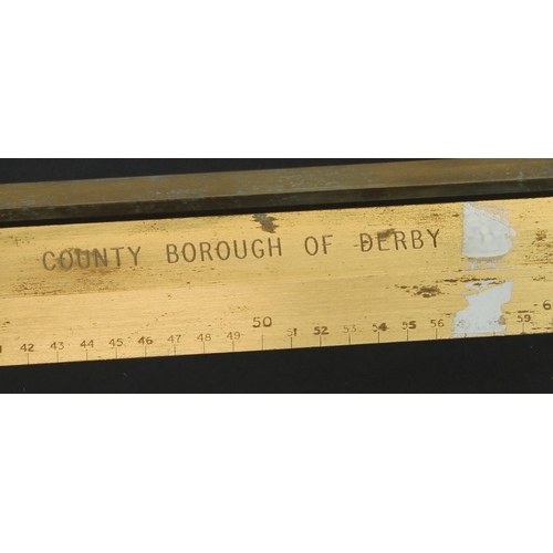 2045 - Weights & Measures - a brass standard metre measure, by Reverifications Ltd, Aylesbury, marked for C... 