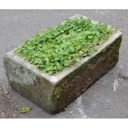 1277 - A 19th century Derbyshire gritstone  trough, 29cm high, 76cm wide, 43cm deep