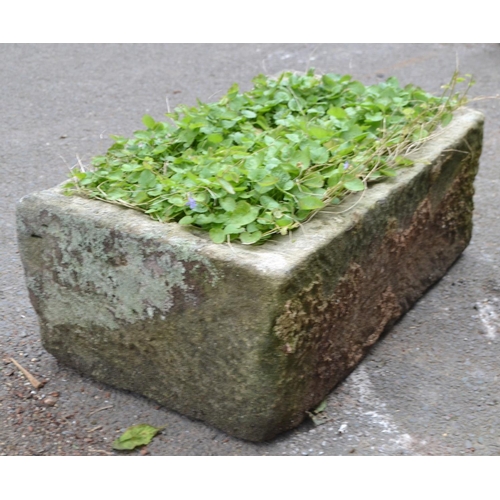 1277 - A 19th century Derbyshire gritstone  trough, 29cm high, 76cm wide, 43cm deep