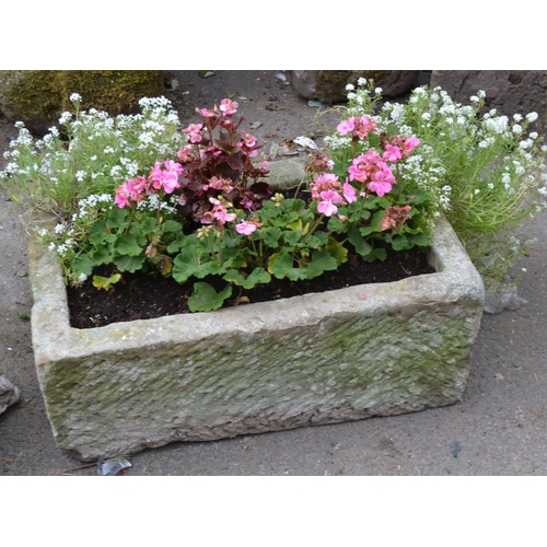 1278 - A 19th century Derbyshire gritstone  trough, 31cm high, 75cm wide, 43cm deep