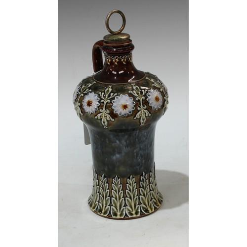 109 - A Doulton Lambeth spirit flask