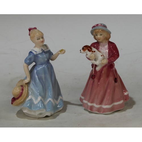 163 - A Royal Doulton figure, Top O'The Hill, HN1834; others, Elaine, HN3307; My First Figurine, HN3424; A... 