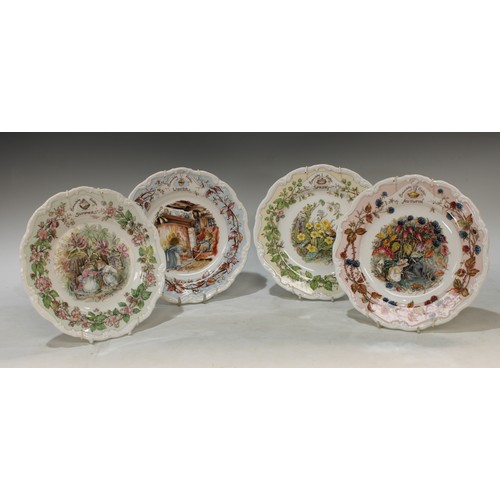 166 - A set of four Royal Doulton Brambly Hedge plates, The Four Seasons, 21cm diameter, printed marks, fi... 