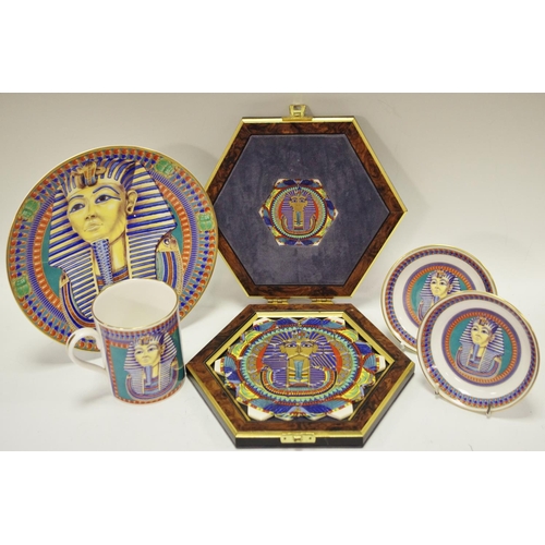 A James Peters of Honiton 37 piece ceramic hexagonal tile puzzle 