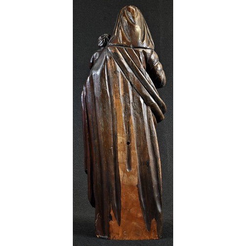 5197 - A North European softwood carving,of the Madonna and Child, 32.5cm high