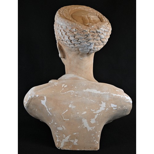 5291 - After the Antique, a hollow compostion library bust, of a Roman woman of the Antonine period, 53cm h... 