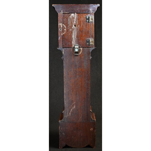 5358 - An Edwardian mahogany novelty pocket watch stand, as a miniature longcase clock, 36cm high, c.1905