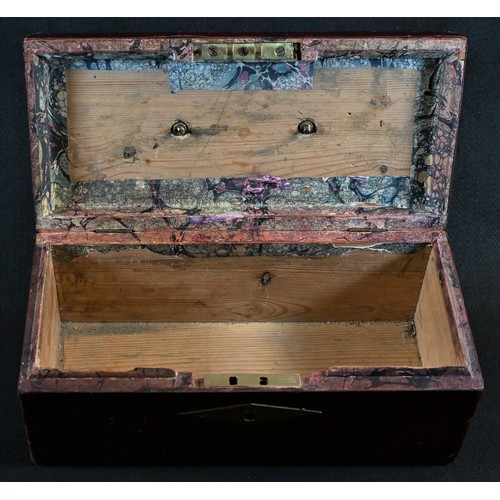 5127 - A George III morocco leather rectangular despatch box, hinged embossed with crowned GR cipher and na... 