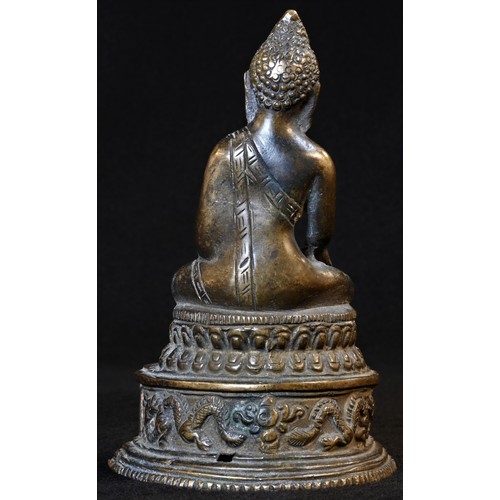 5406 - Chinese School (19th century), a bronze, Buddha, seated in meditation, 11cm high