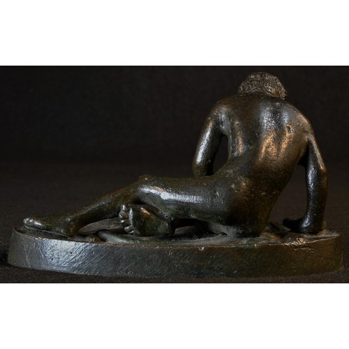 5432 - Grand Tour School (19th century), a dark and verdigris patinated bronze, The Dying Gaul, after the A... 