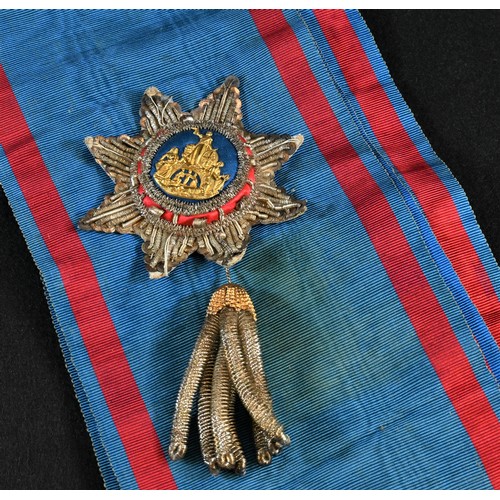 5450 - Masonic and Friendly Society Interest - a silk sash and decoration, the Order centred by a gilt meta... 