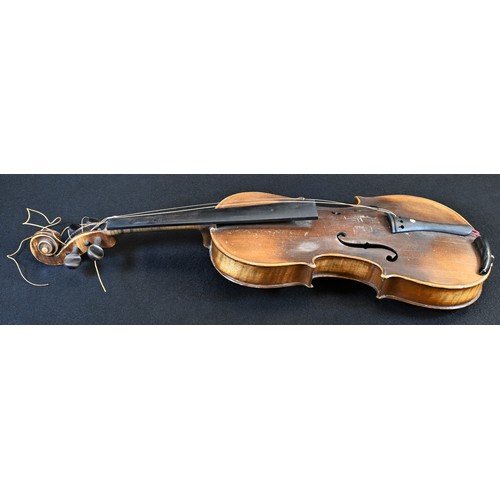 5286 - A violin, the two-piece back 36cm excluding button, outlined throughout with purfling, Stradiuarius ... 