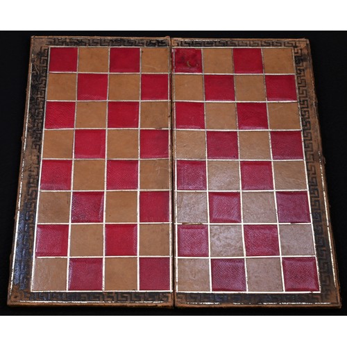 5357 - An Edwardian mahogany games compendium, hinged cover enclosing chess board, solitaire and an arrange... 