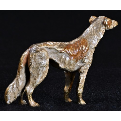 5314 - An Austrian cold painted bronze, of a dog, 4cm long, Vienna, c.1900