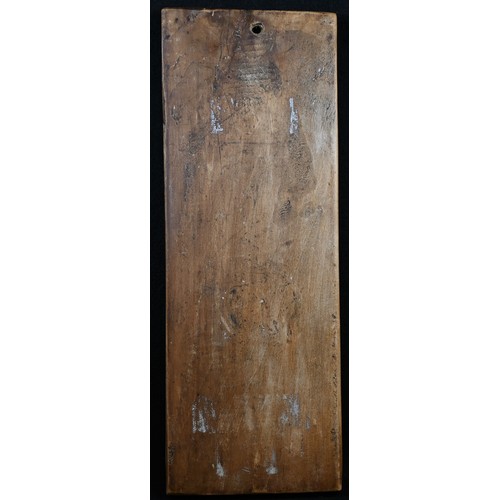 5260 - A softwood rectangular gingerbread mould, typically chip-carved intaglio in the archaic manner with ... 