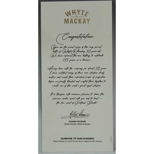 5777 - *Client Collecting: in D.S. office.*
A rare Whyte & Mackay Aged 50 Years Blended Scotch Whisky, 175t... 