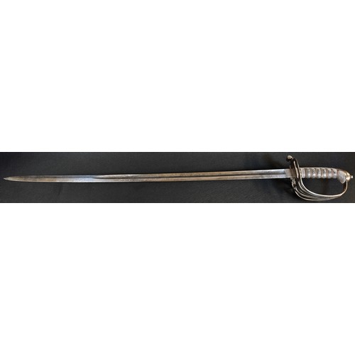 5629 - A Victorian 1827 pattern Rifles Officers Sword, by Gardiner & Company, London, 82cm straight blade e... 