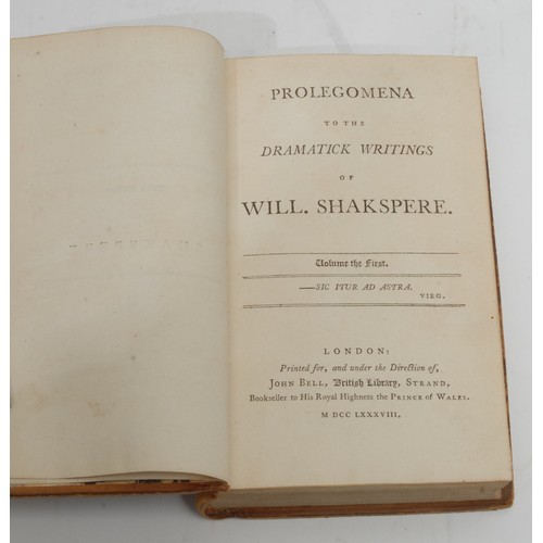 5856 - [Shakespeare (William)], Bell's Edition of Shakespeare,  The Dramatick (sic) Writings of Will. Shake... 