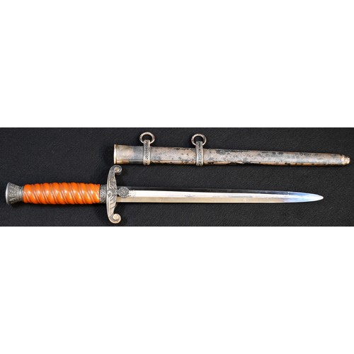 5627 - A Third Reich Nazi German Wermacht dress dagger, by Alcoso, Solingen, 24.5cm straight pointed double... 