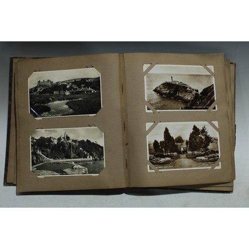 5851 - Postcards - an album, sepia topographical and others, Potter Heigham Bridge, The Major Oak, Blackpoo... 