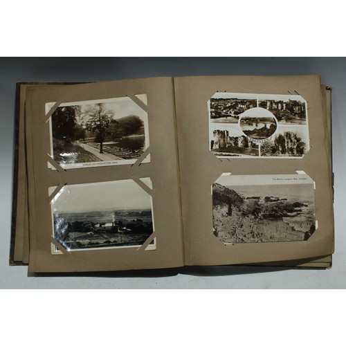 5851 - Postcards - an album, sepia topographical and others, Potter Heigham Bridge, The Major Oak, Blackpoo... 