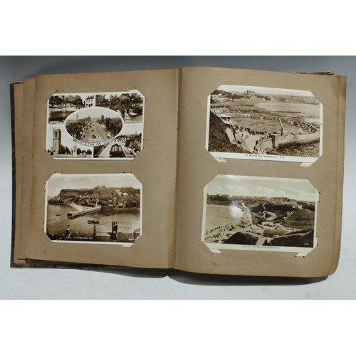 5851 - Postcards - an album, sepia topographical and others, Potter Heigham Bridge, The Major Oak, Blackpoo... 