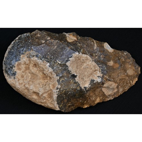 5730 - Antiquities - Stone Age, a rare and early British flint handaxe, inscribed in India ink, 17cm long, ... 