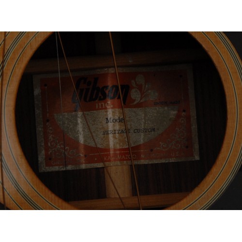 5285C - A Gibson Heritage Custom Acoustic guitar Kalmazoo USA, spruce top, ebony neck. Serial number 300200 ... 