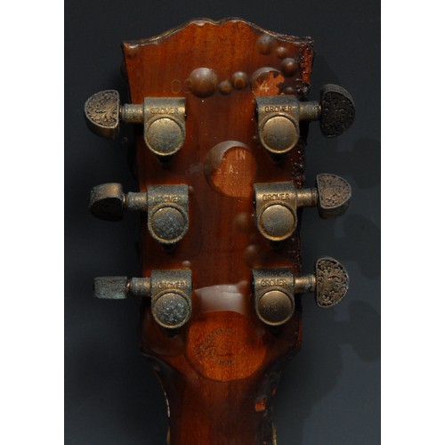 5285J - A Gibson J-185 Rose Vine Acoustic guitar, Bozeman, Montana USA, figured maple body back and sides, s... 