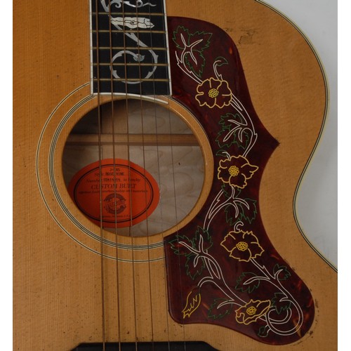 5285J - A Gibson J-185 Rose Vine Acoustic guitar, Bozeman, Montana USA, figured maple body back and sides, s... 