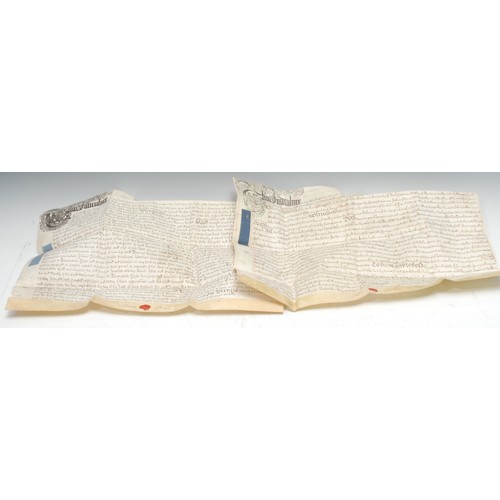 5844 - Local Interest - a bundle of seven vellum indentures, relating to land at Thornhill, near Bamford, H... 